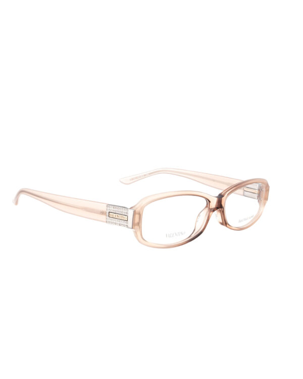 Valentino 00s Pink Beige Transparent Plastic Glasses with Gems