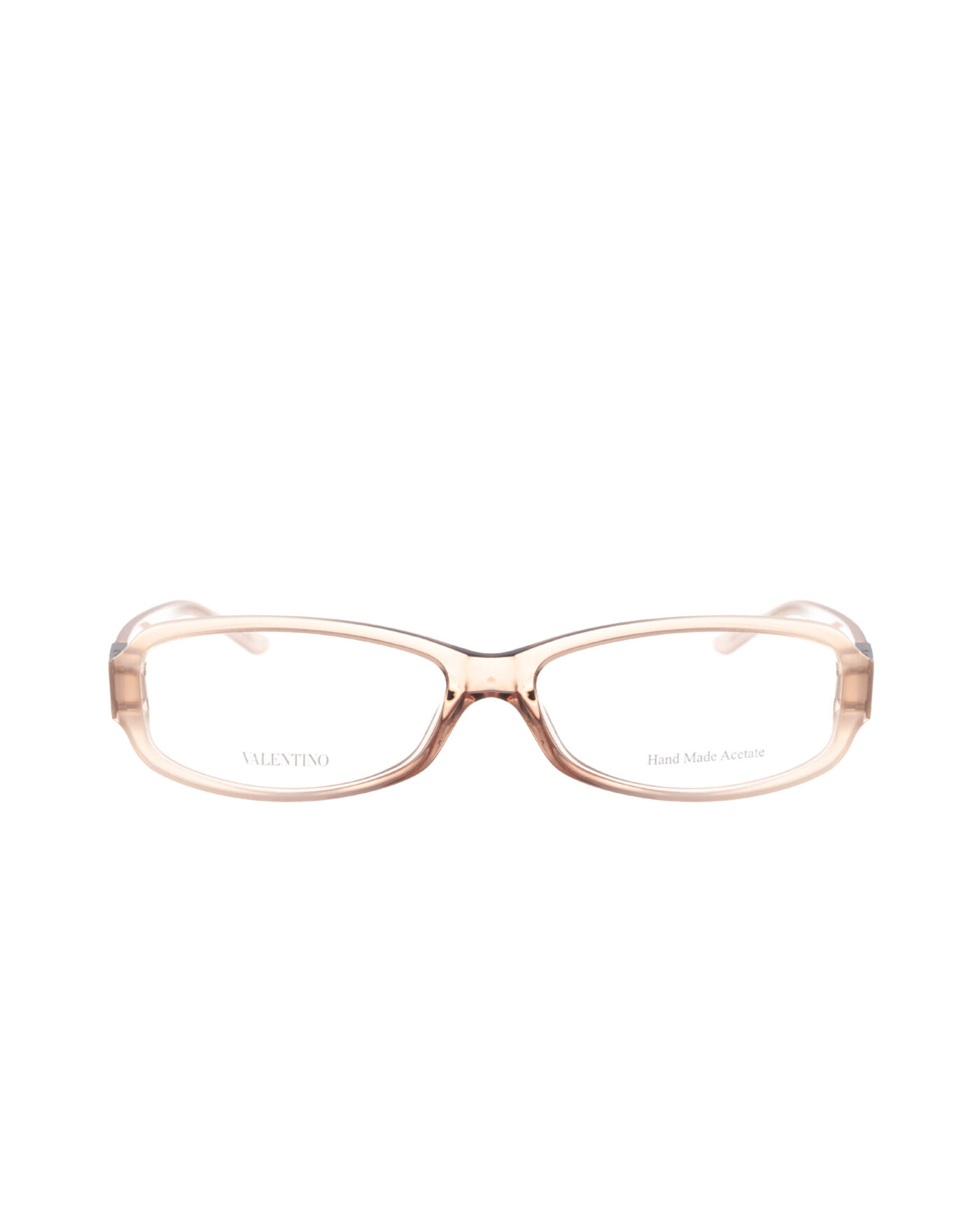 Valentino 00s Pink Beige Transparent Plastic Glasses with Gems - Image 2