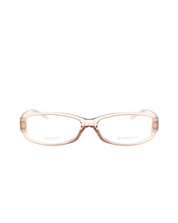 Valentino 00s Pink Beige Transparent Plastic Glasses with Gems - Image 2