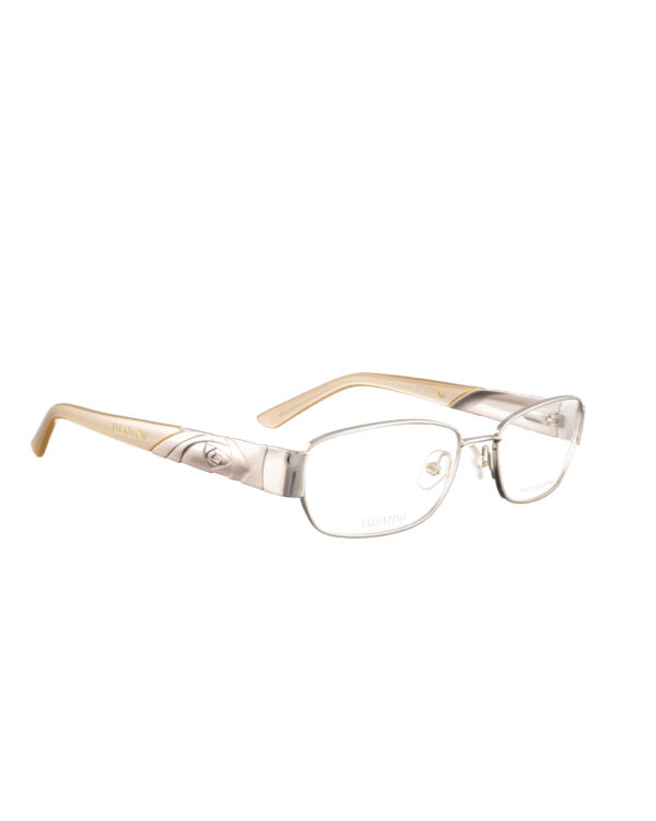 Valentino 00s Beige Pearl Glasses with Rose Details