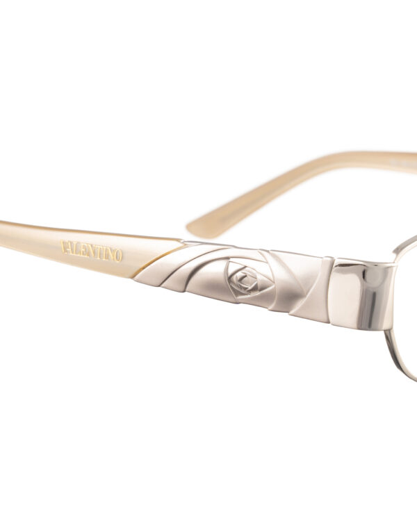 Valentino 00s Beige Pearl Glasses with Rose Details - Image 2
