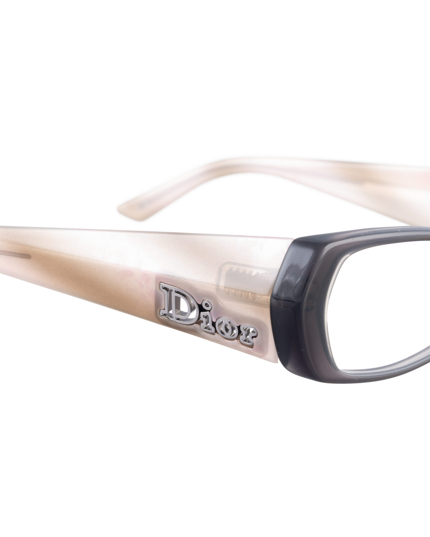 Dior 00s Beige Transparent and Black Glasses - Image 3