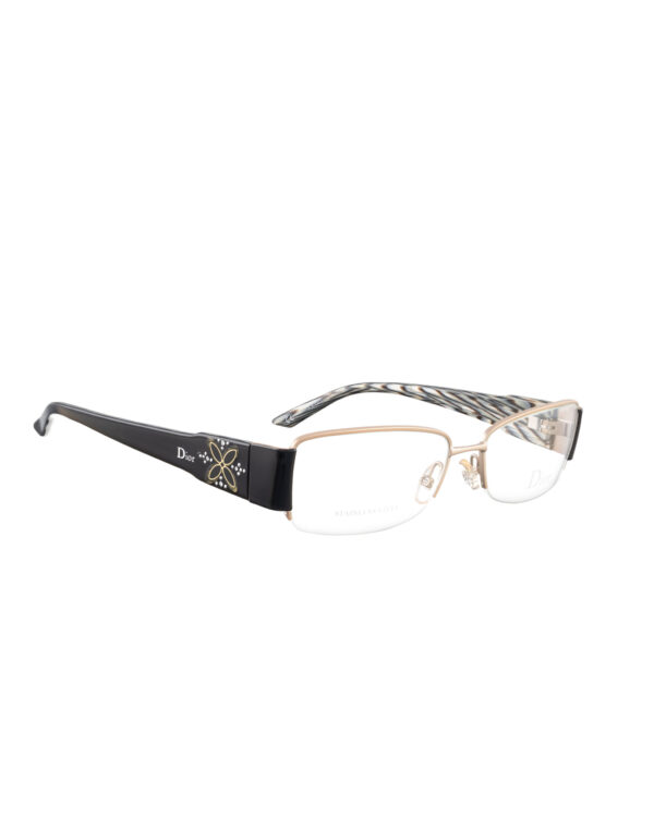Dior 00s Half Rim Glasses with Flower Details on Temples