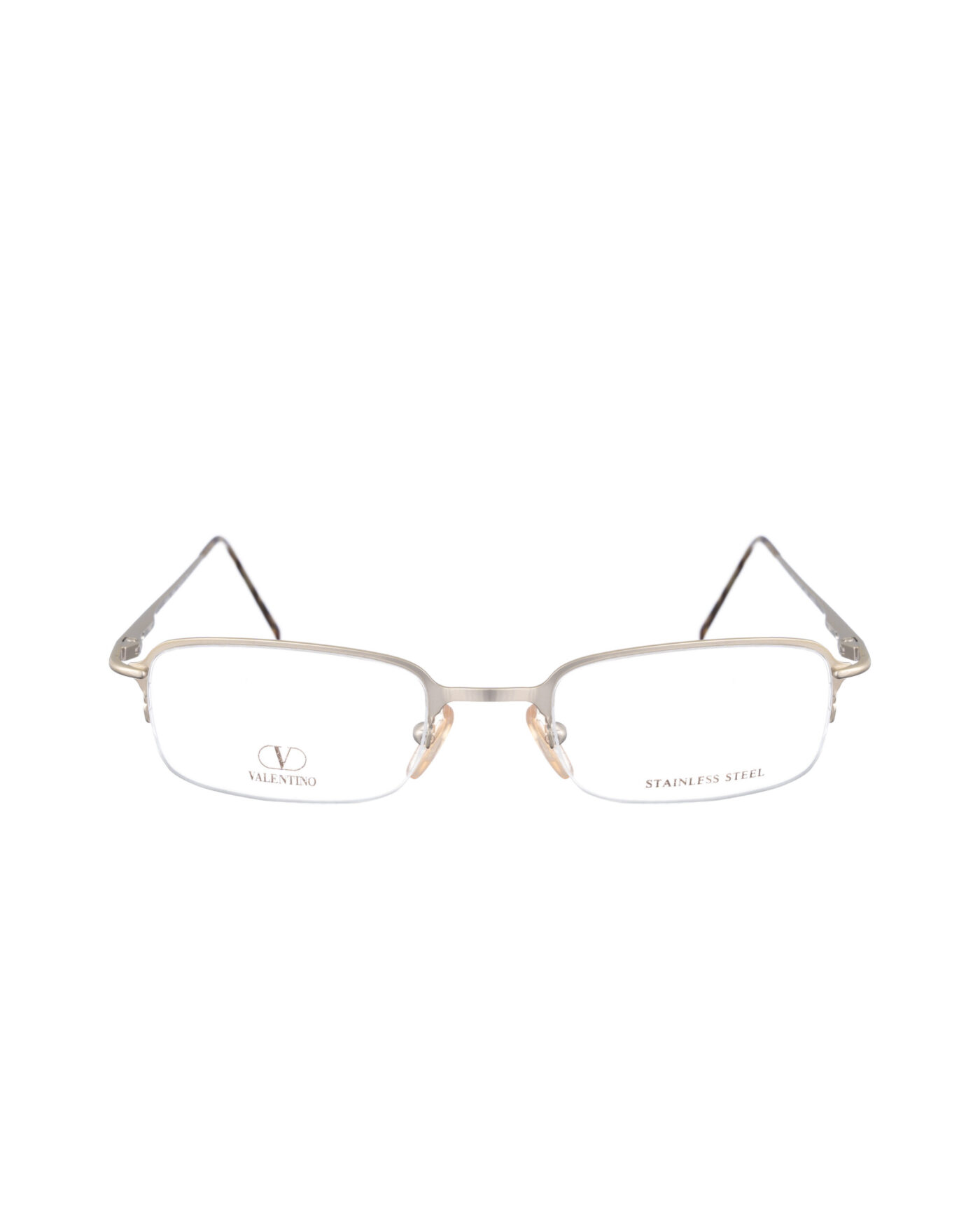 Valentino 00s Silver Chrome Glasses with Tiny Logo - Image 1