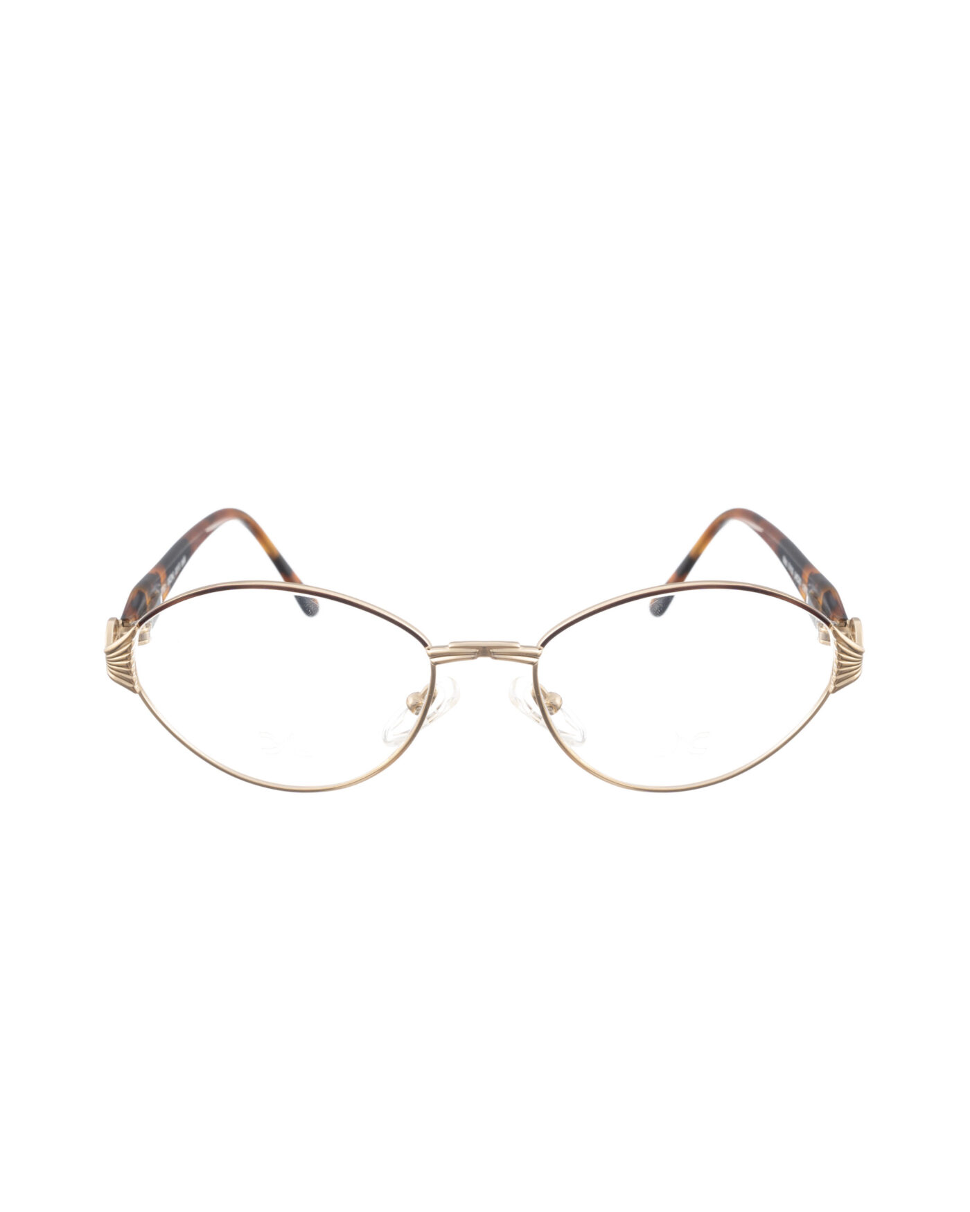 Nazareno Corsini '90s Gold & Havana Brown Round Glasses - Image 3