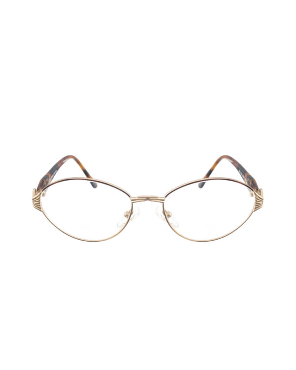 Nazareno Corsini '90s Gold & Havana Brown Round Glasses - Image 3