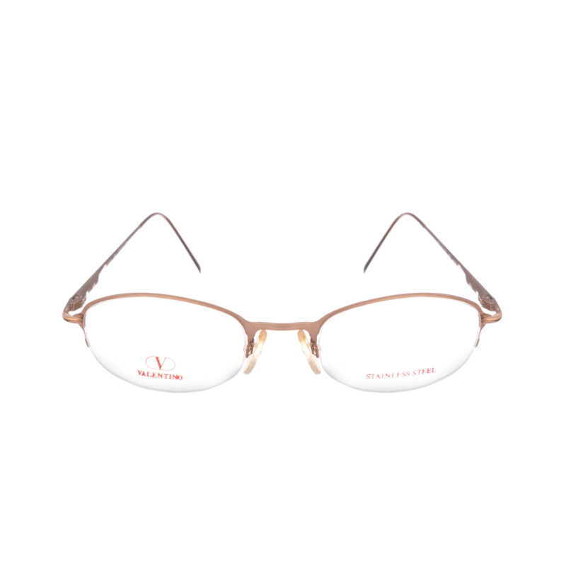 Valentino '90s Gold Round Half-Rim Glasses