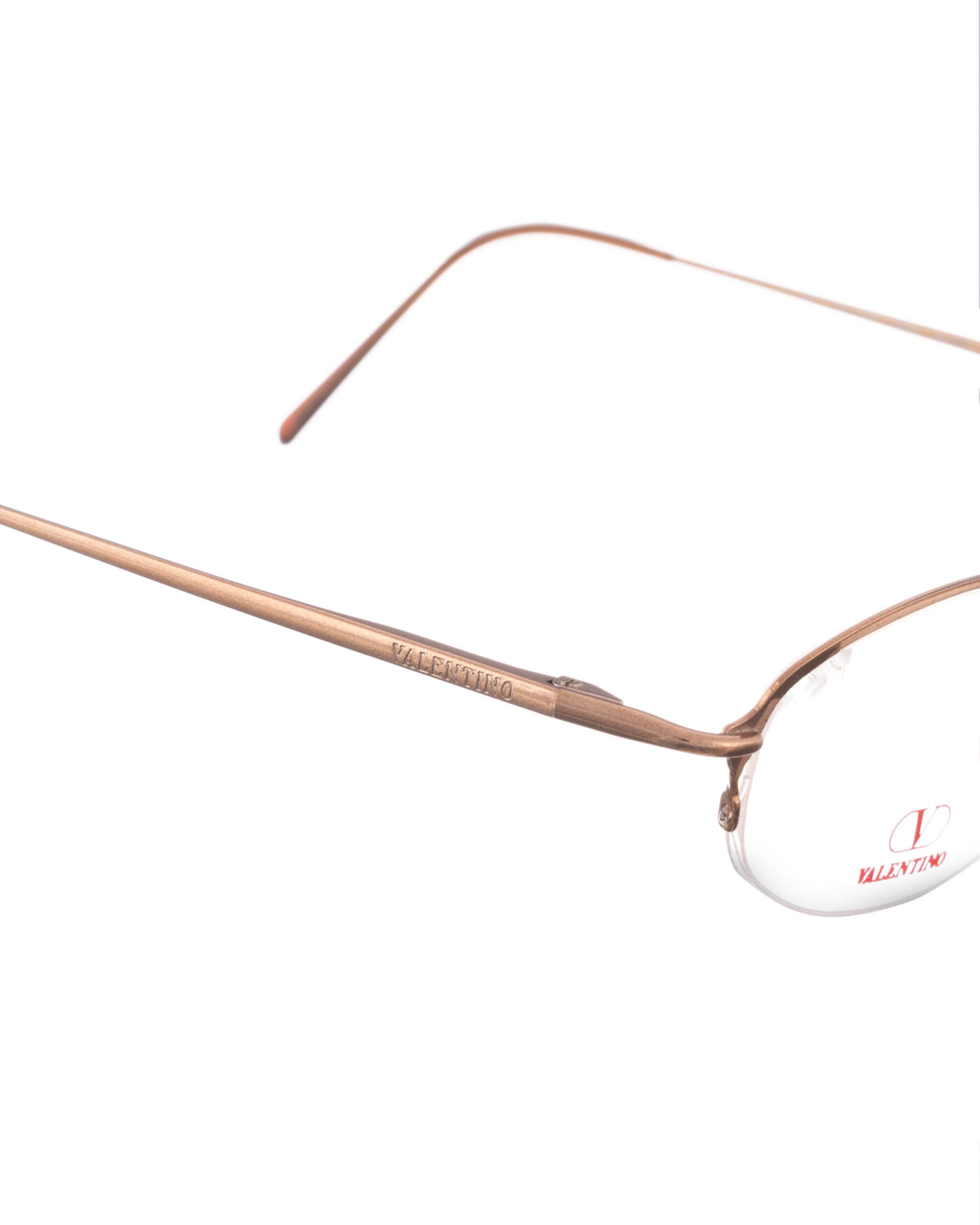 Valentino '90s Gold Round Half-Rim Glasses - Image 2