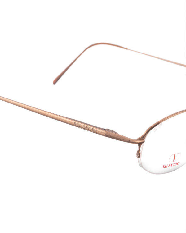 Valentino '90s Gold Round Half-Rim Glasses - Image 2