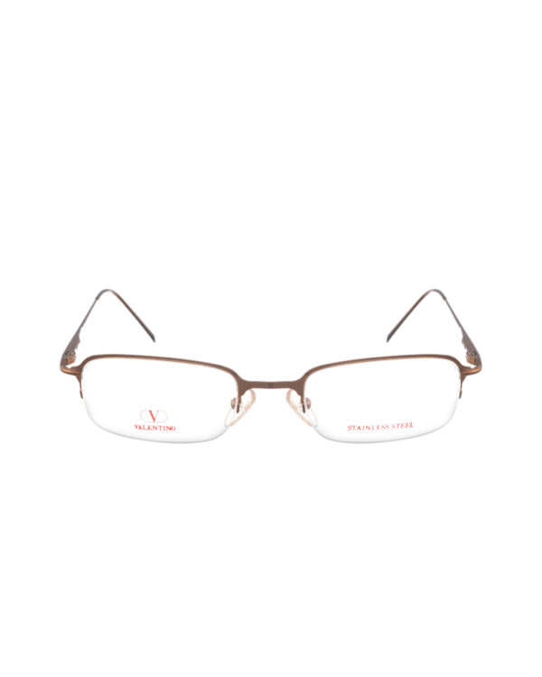 Valentino '90s Gold Rectangular Half-Rim Glasses