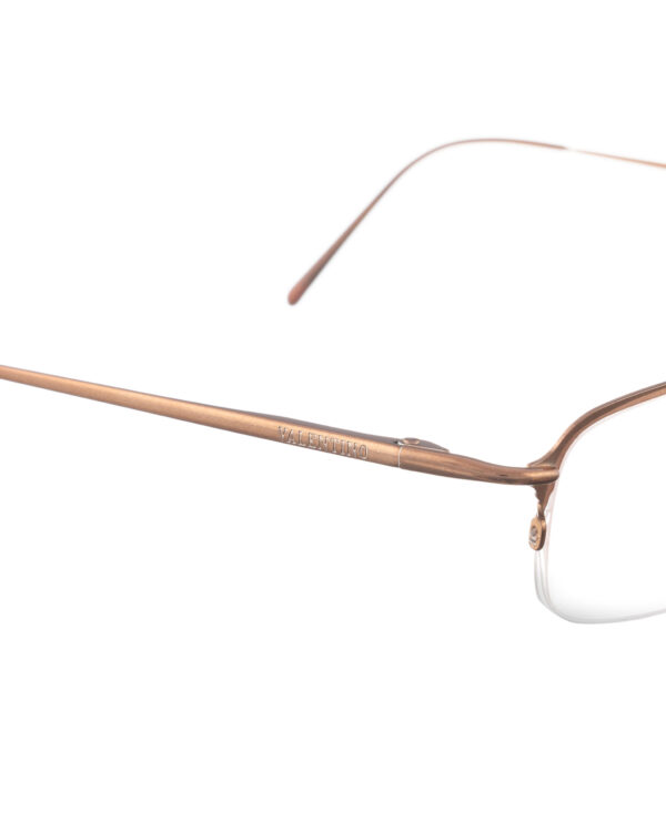 Valentino '90s Gold Rectangular Half-Rim Glasses - Image 2
