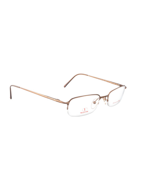Valentino '90s Gold Rectangular Half-Rim Glasses - Image 3