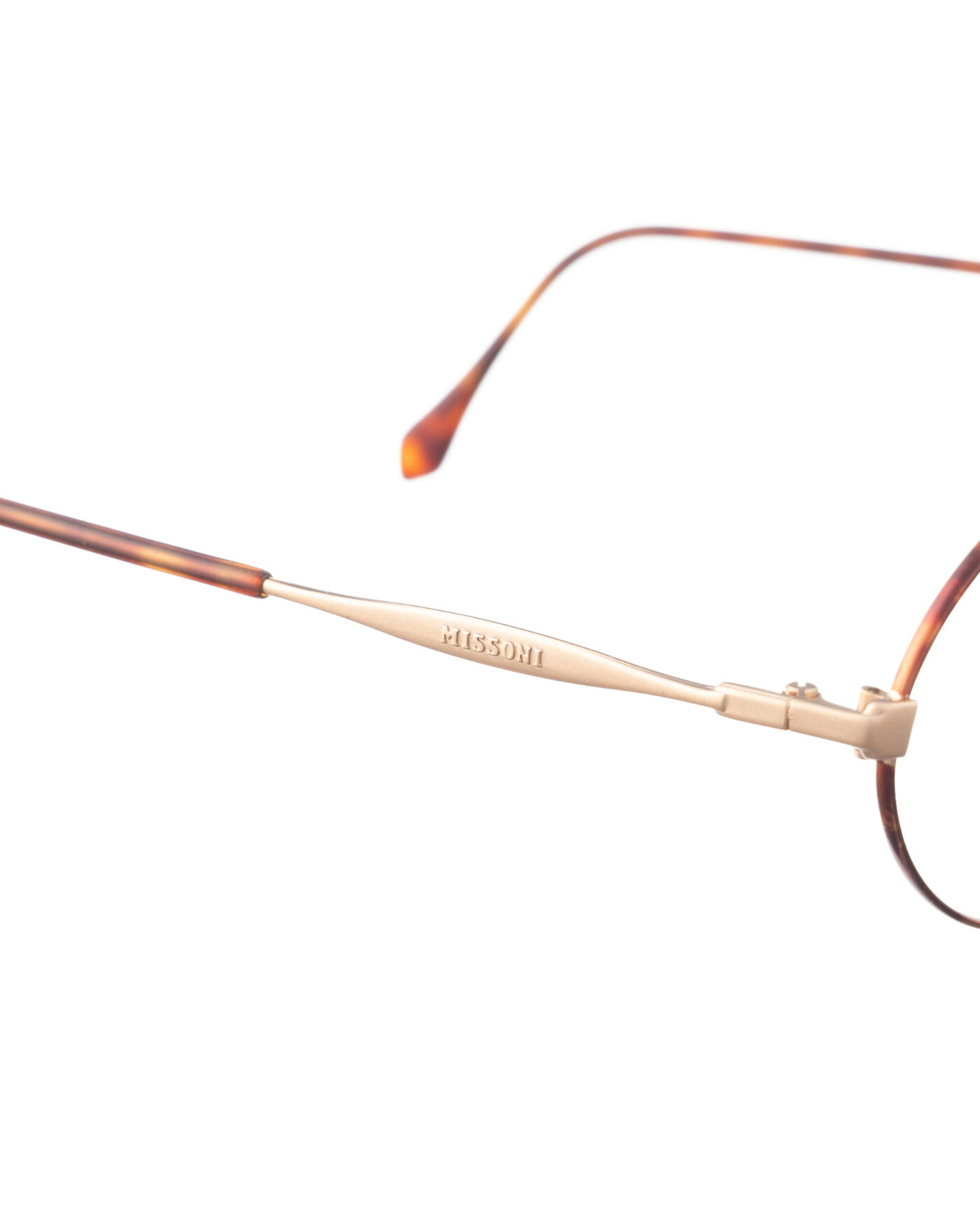 Missoni '90s Gold & Brown Round Glasses - Image 2