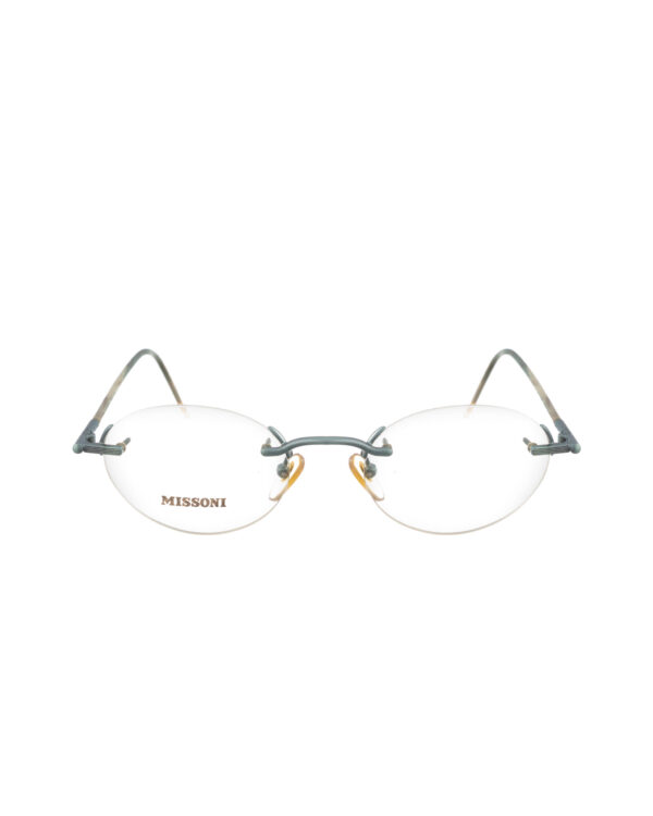 Missoni '90s Green Round Rimless Glasses