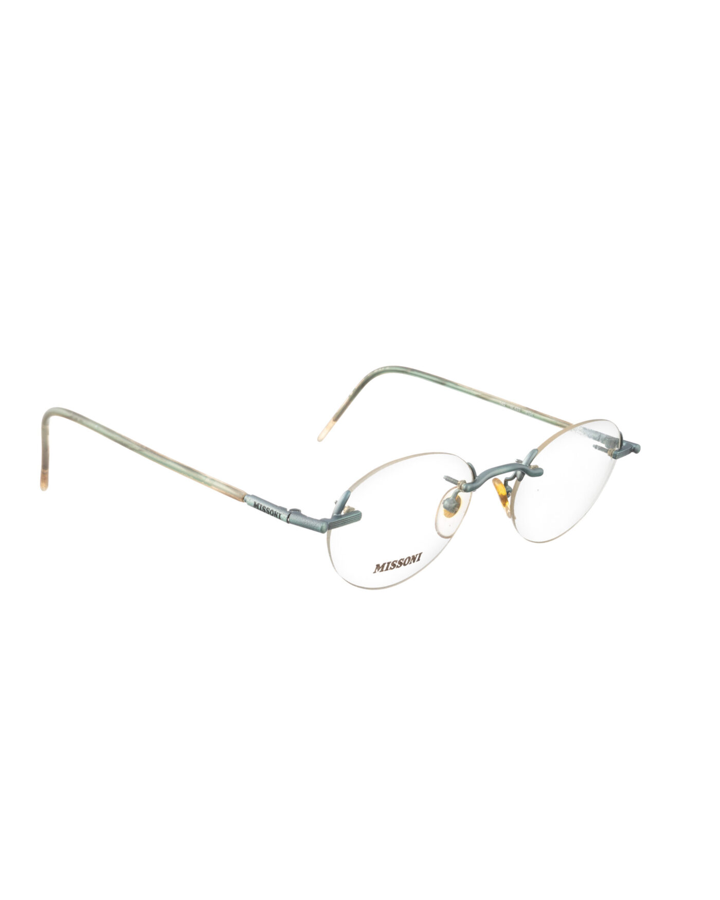 Missoni '90s Green Round Rimless Glasses - Image 3