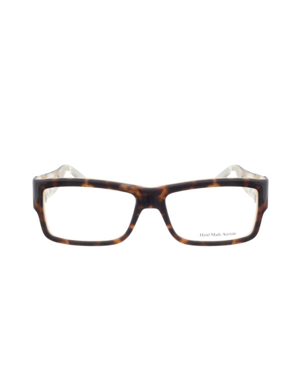 Diesel '00s Brown & Beige Perforated Rectangular Glasses - Image 2
