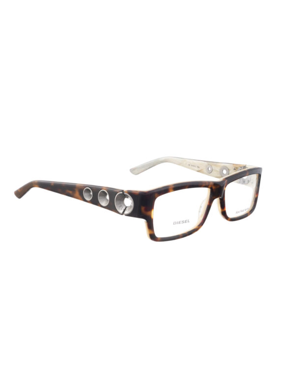 Diesel '00s Brown & Beige Perforated Rectangular Glasses