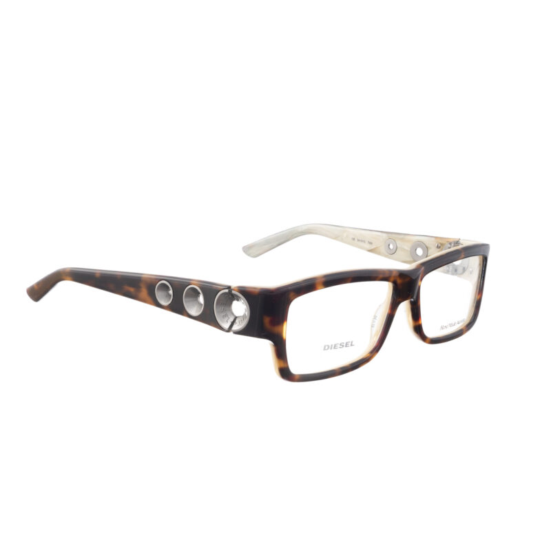 Diesel '00s Brown & Beige Perforated Rectangular Glasses