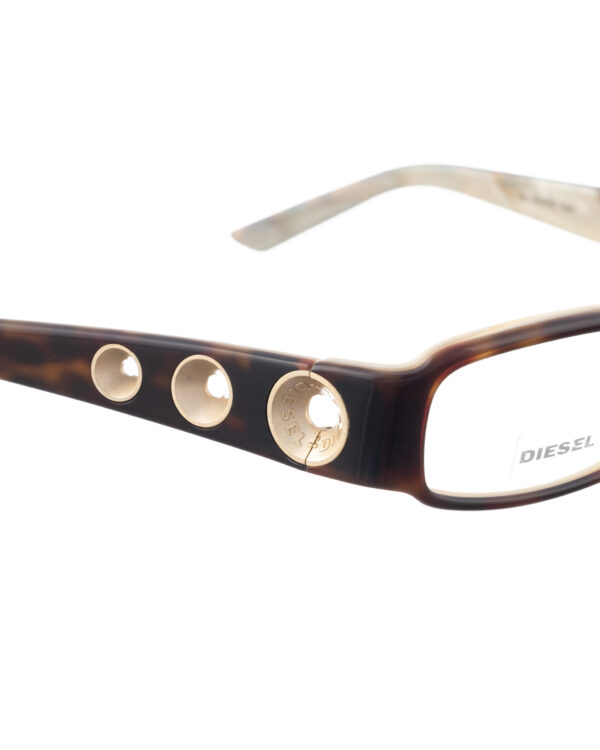 Diesel '00s Brown & Beige Perforated Flat Glasses - Image 3
