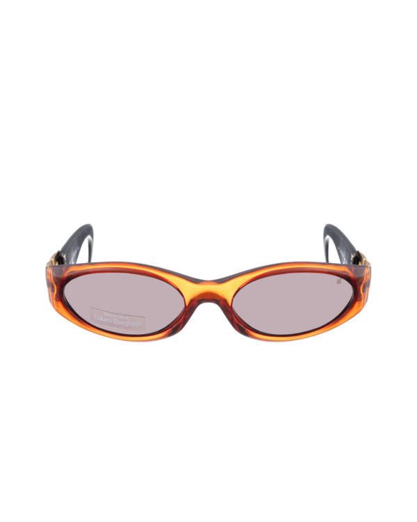 Laura Biagiotti '90s Transparent Orange & Black Big Logo Sunglasses - Image 2