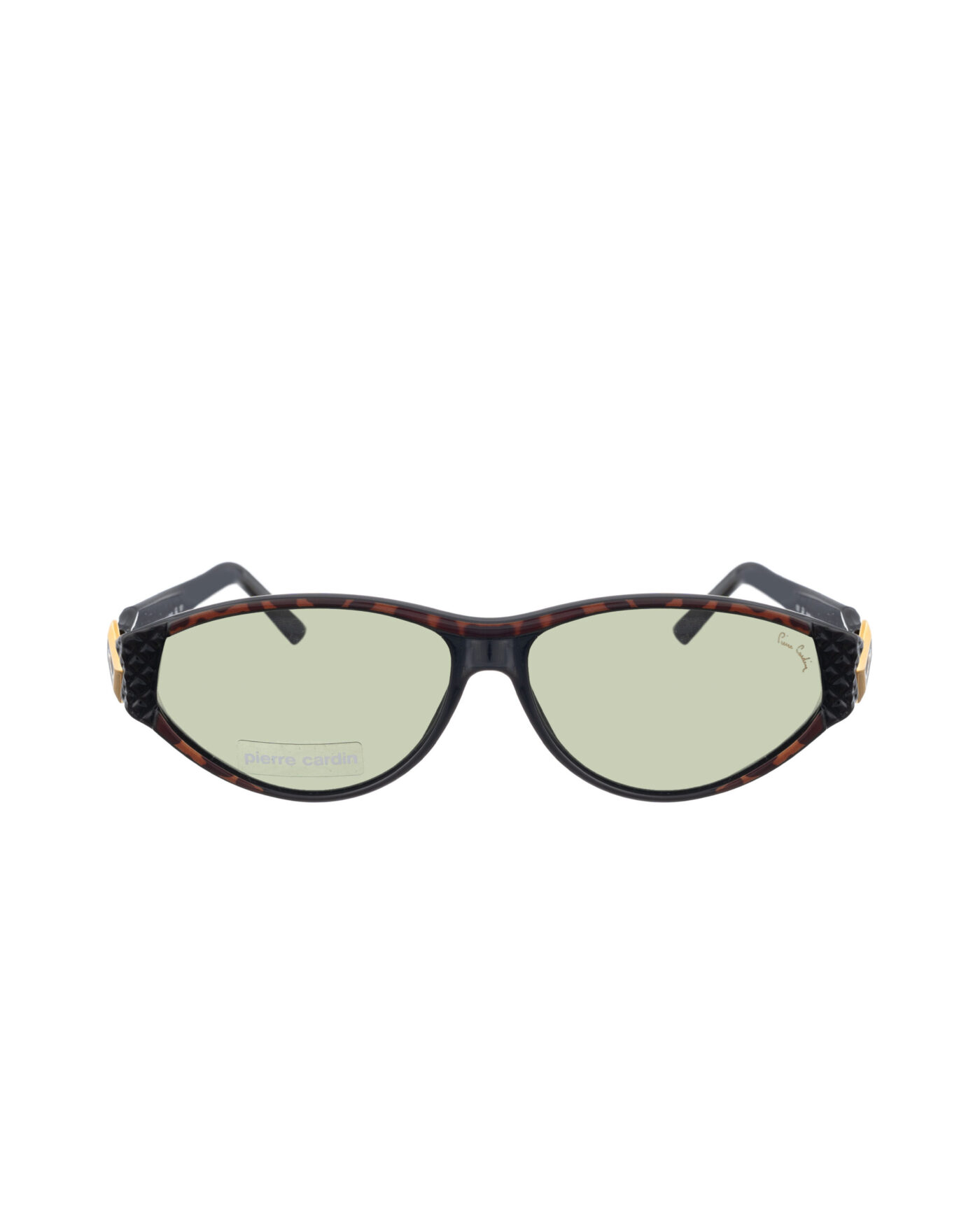 Pierre Cardin '90s Havana Brown & Gold Signature Wide Sunglasses - Image 2