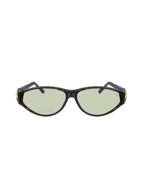 Pierre Cardin '90s Havana Brown & Gold Signature Wide Sunglasses - Image 2
