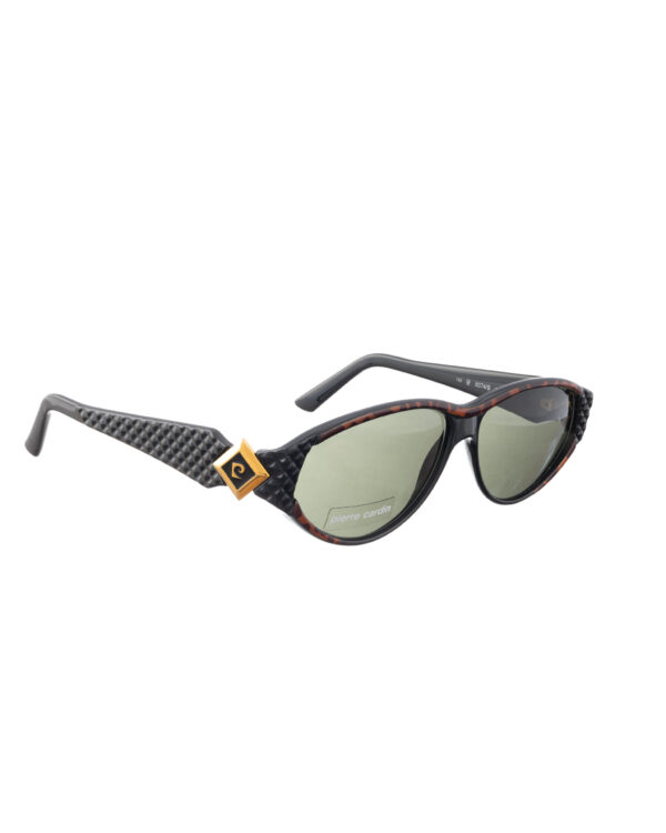 Pierre Cardin '90s Havana Brown & Gold Signature Wide Sunglasses