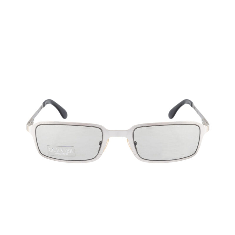 Oliver By Valentino '90s Silver Metal Rectangular Sunglasses