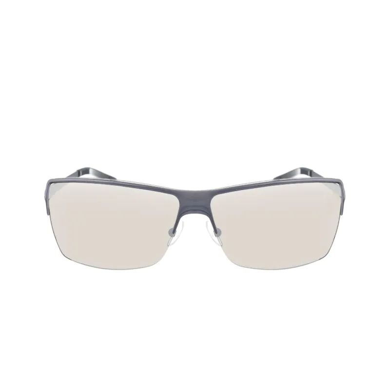 Oliver By Valentino '90s Gray Half-Rim Sunglasses