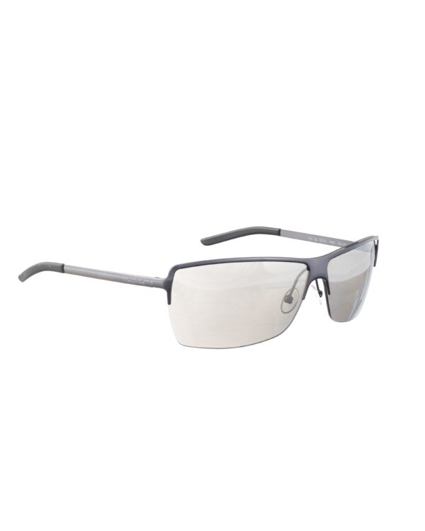 Oliver By Valentino '90s Gray Half-Rim Sunglasses - Image 3