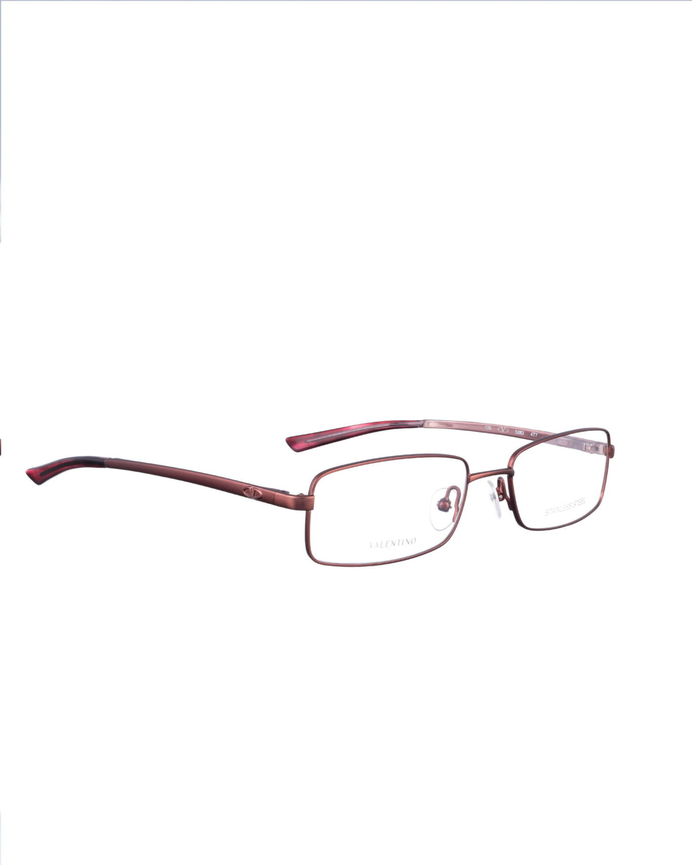 Valentino 00s Red Metallic Metal Glasses - Image 1