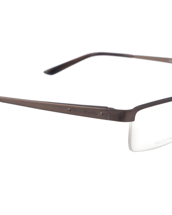 Valentino 90s Titanium Half Rim Brown Matte Metallic Glasses - Image 2