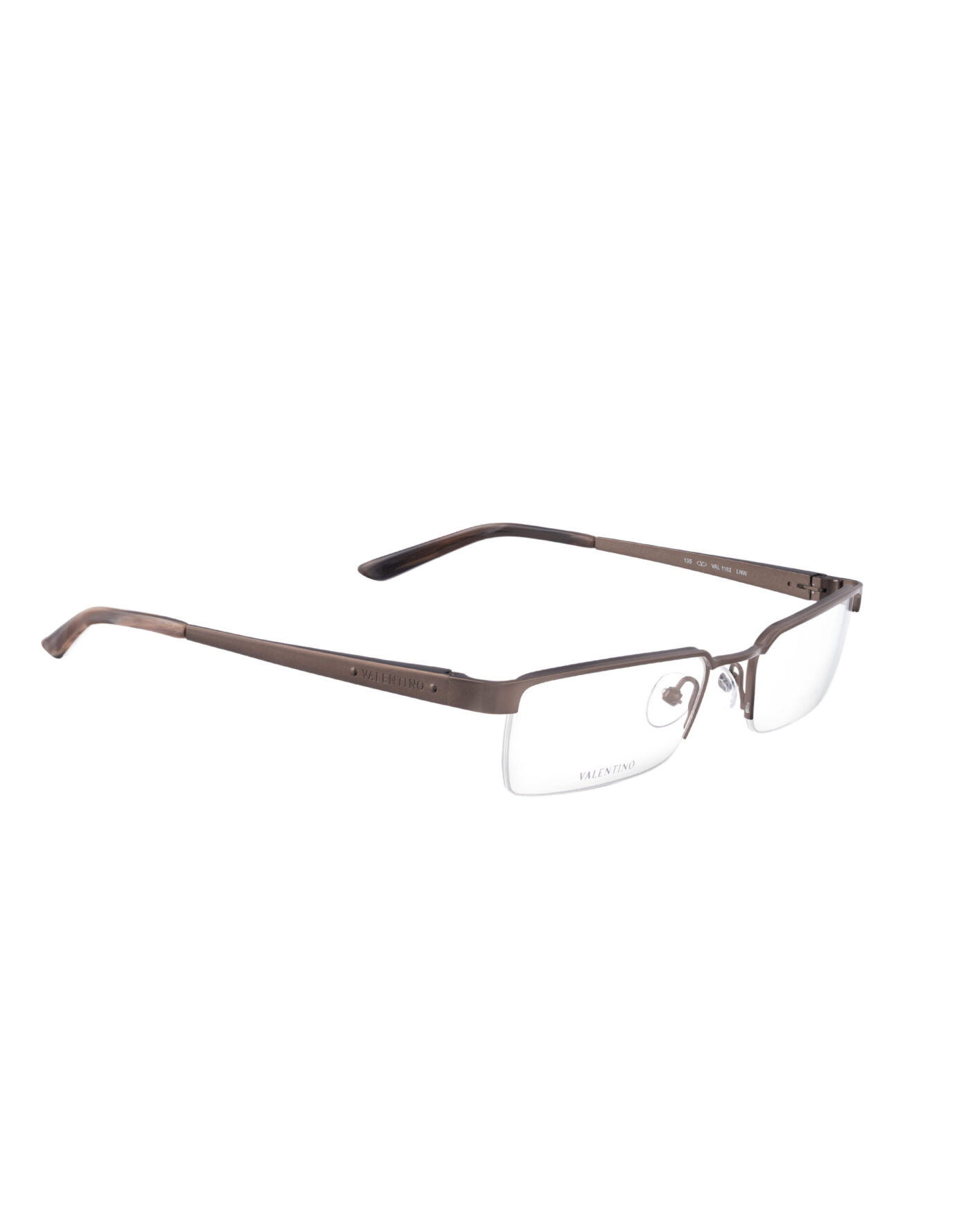Valentino 90s Titanium Half Rim Brown Matte Metallic Glasses - Image 3