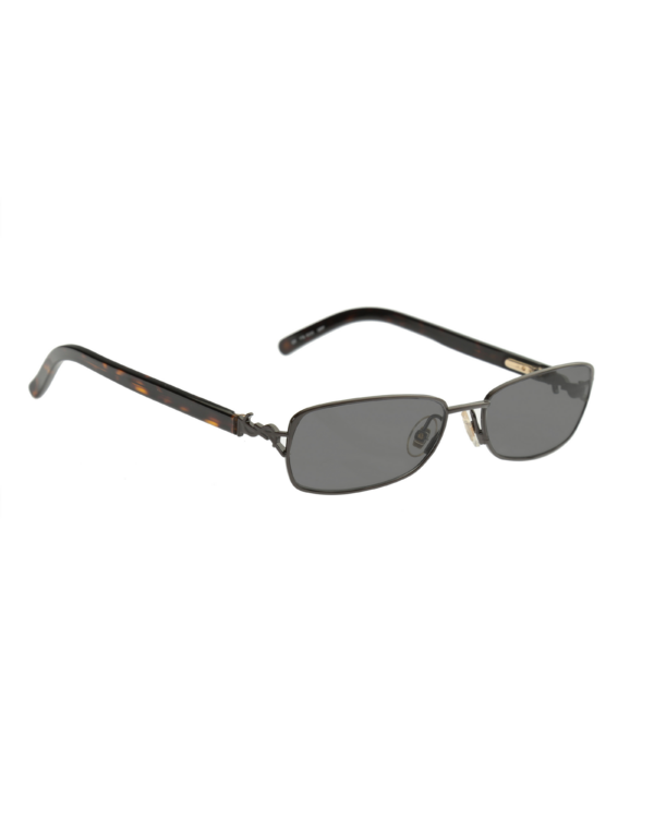Yves Saint Laurent ’90s Havana Brown Signature Sunglasses with Black Lenses