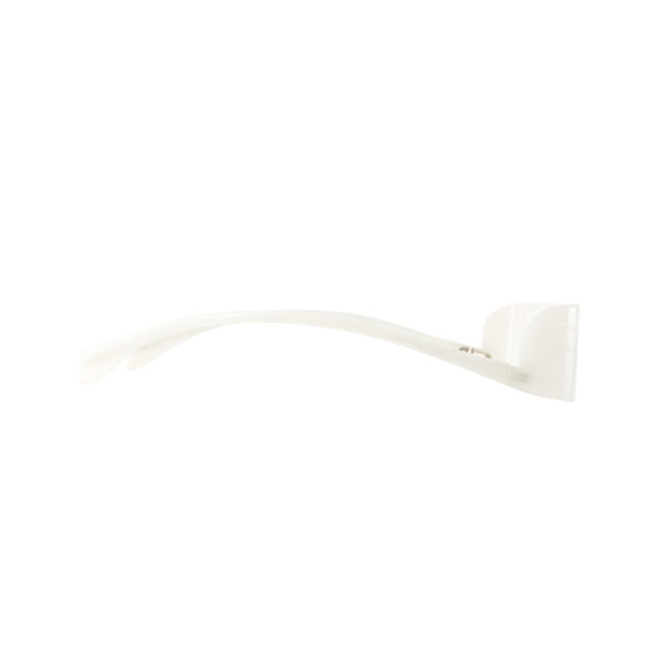Alexander McQueen '90s Milky White Flat Sunglasses with Black Lenses - Image 3