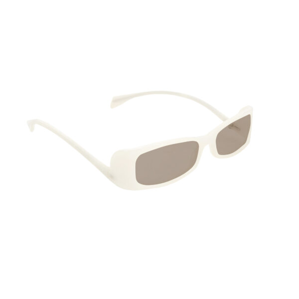 Alexander McQueen '90s Milky White Flat Sunglasses with Brown Lenses