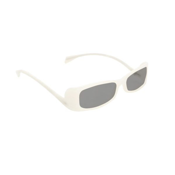 Alexander McQueen '90s Milky White Flat Sunglasses with Black Lenses