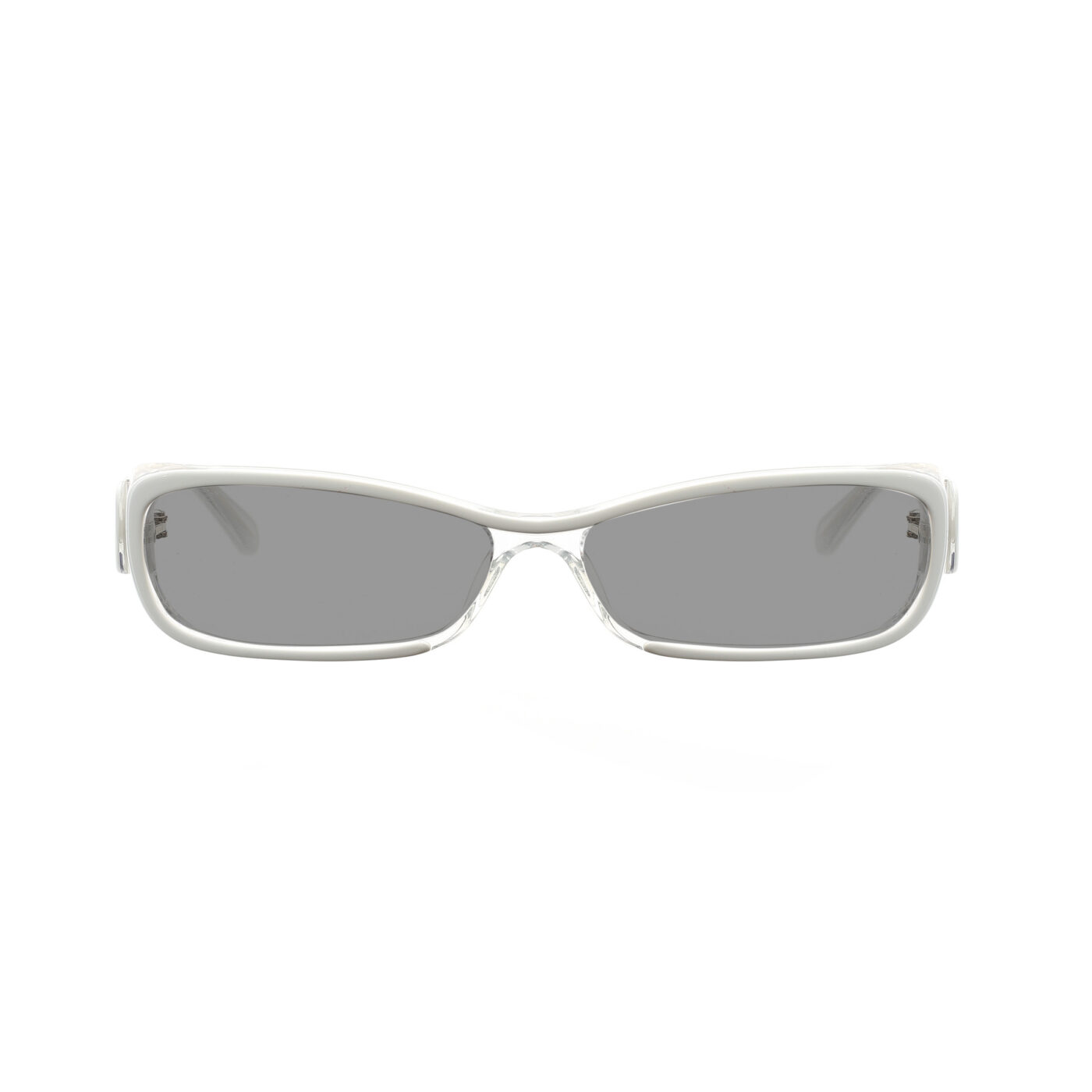 Alexander McQueen 00s White Transparent Sunglasses with Black Lenses - Image 2