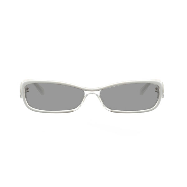 Alexander McQueen 00s White Transparent Sunglasses with Black Lenses - Image 2