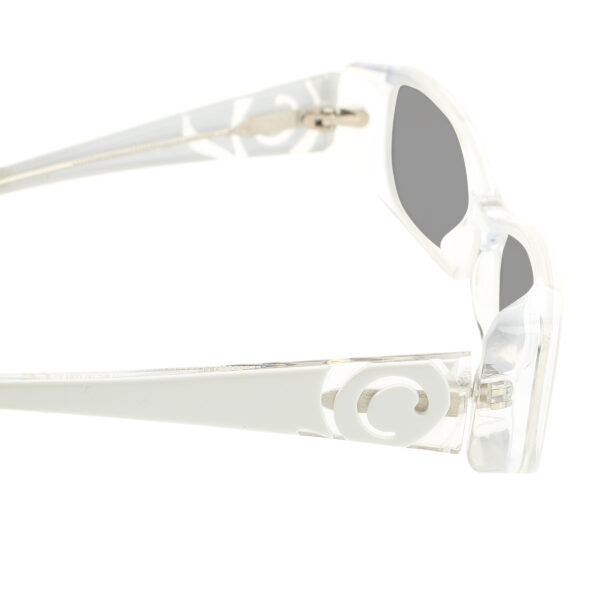 Alexander McQueen 00s White Transparent Sunglasses with Black Lenses - Image 3
