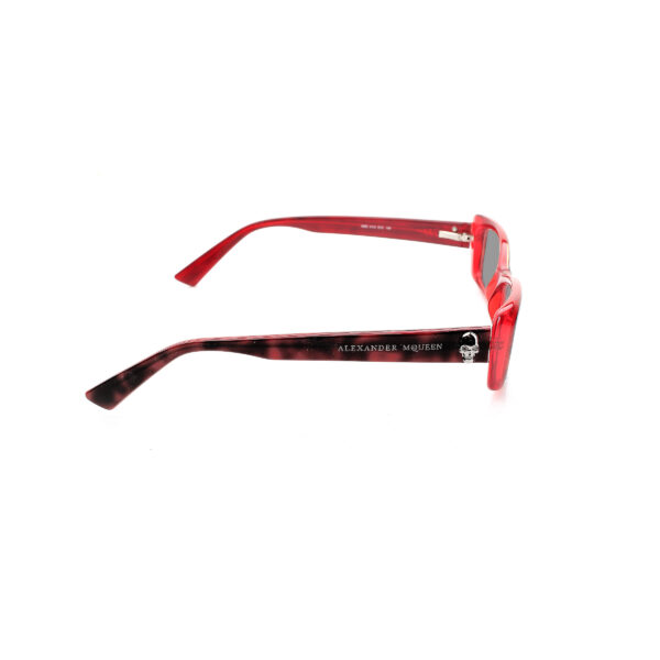 Alexander McQueen '00s Red Cat-Eye Silver Skull Sunglasses with Black Lenses - Image 3