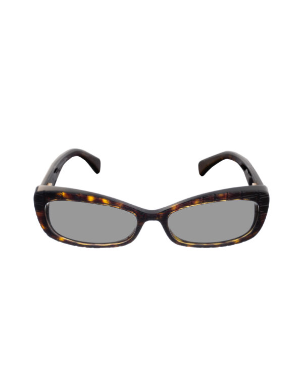 Alexander McQueen '90s Havana Crocodile Cat-Eye Sunglasses with Black Lenses