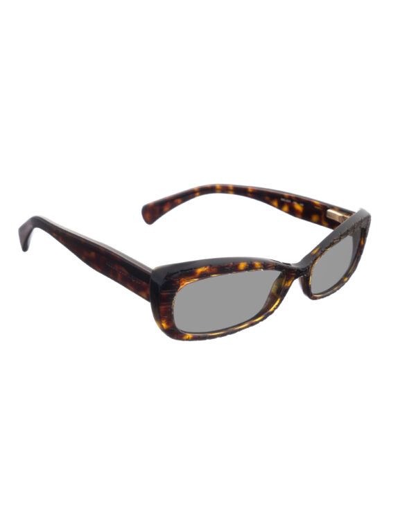 Alexander McQueen '90s Havana Crocodile Cat-Eye Sunglasses with Black Lenses - Image 2