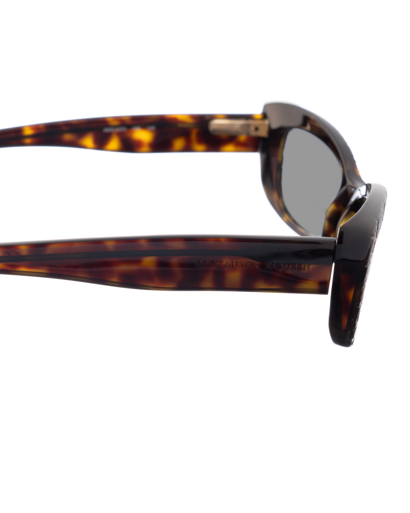 Alexander McQueen '90s Havana Crocodile Cat-Eye Sunglasses with Black Lenses - Image 3