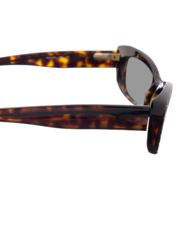 Alexander McQueen '90s Havana Crocodile Cat-Eye Sunglasses with Black Lenses - Image 3
