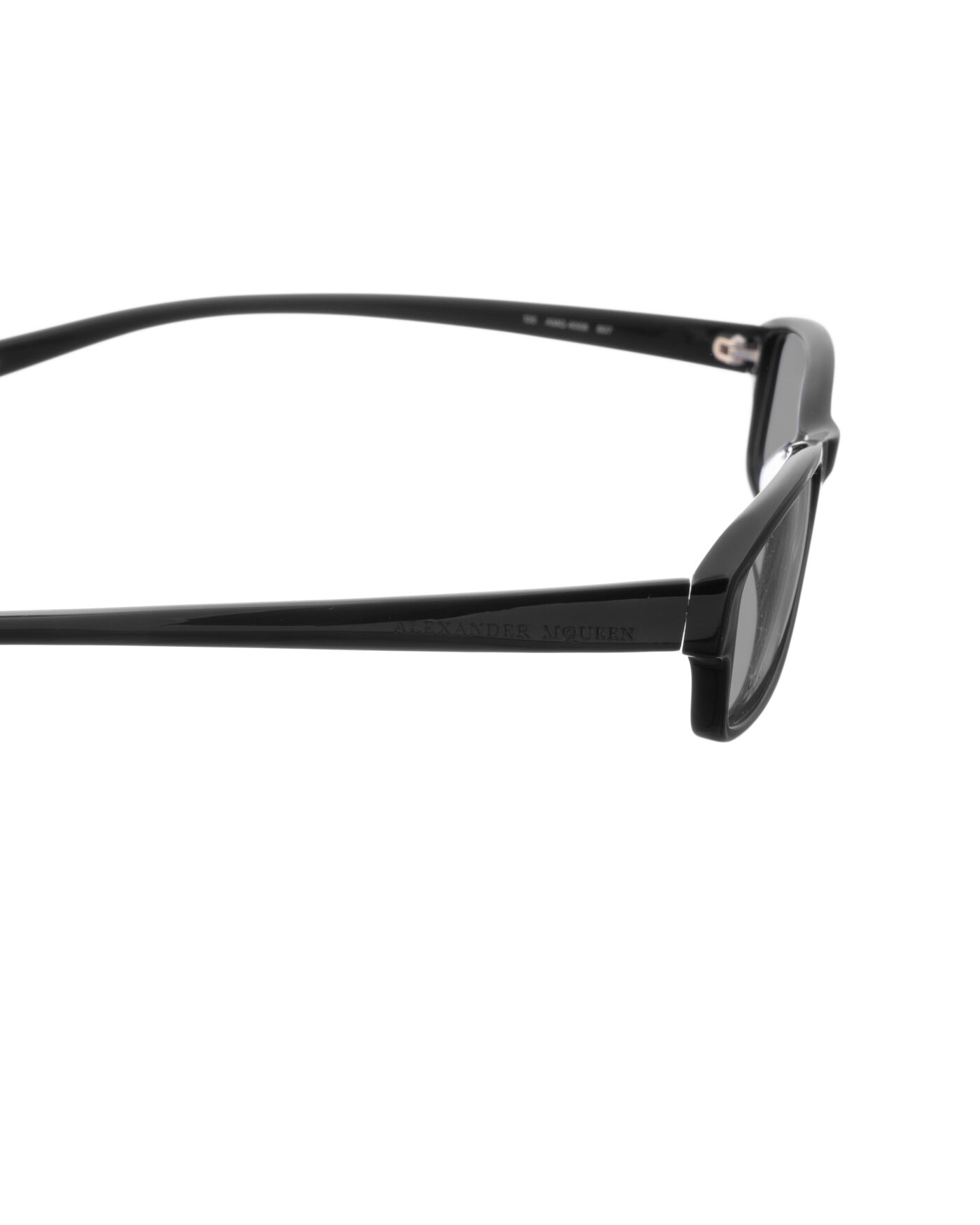 Alexander McQueen '90s Black Classic Rectangle Sunglasses with Black Lenses - Image 3