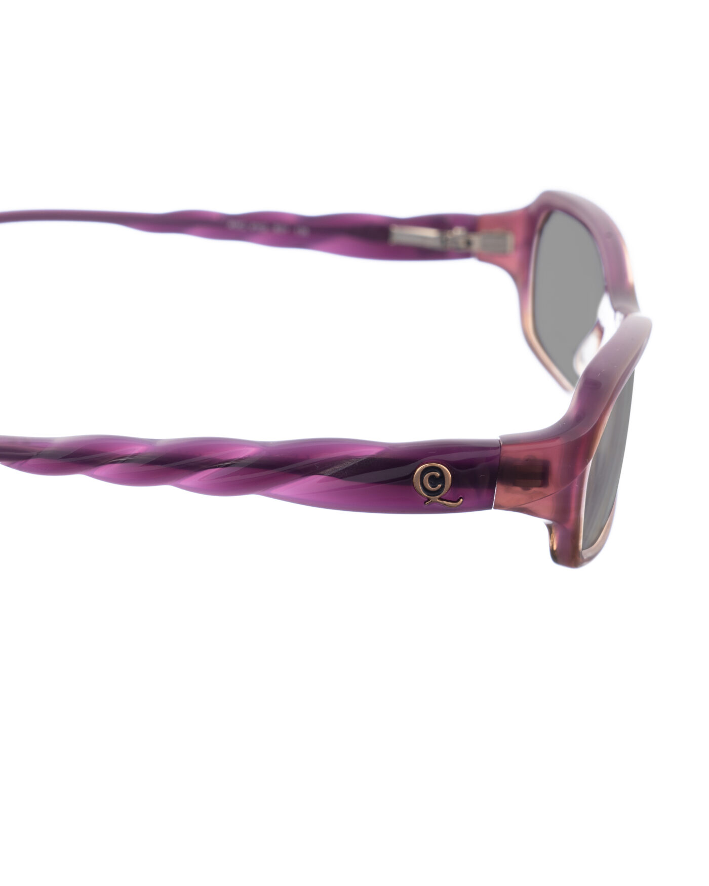 Alexander McQueen '90s Violet Swirl Cat-Eye Sunglasses with Black Lenses - Image 3