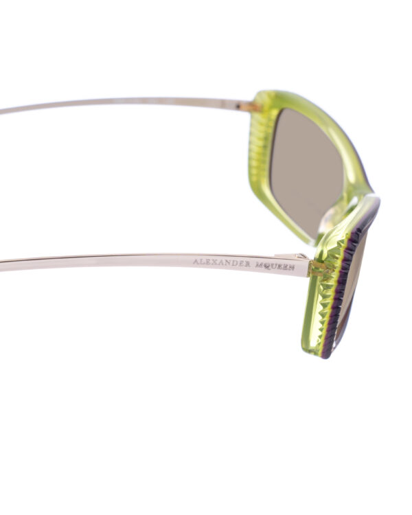 Alexander McQueen '90s Black & Green Cat-Eye Sunglasses with Brown Lenses - Image 3