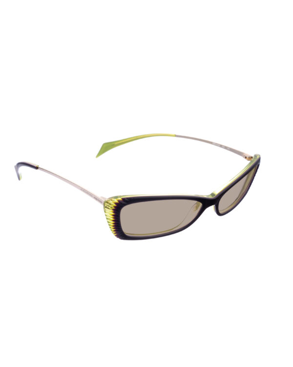 Alexander McQueen '90s Black & Green Cat-Eye Sunglasses with Brown Lenses - Image 2