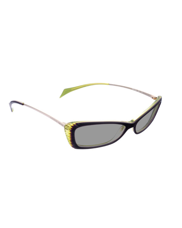 Alexander McQueen 90s Black & Green Cat-Eye Sunglasses with Black Lenses - Image 2